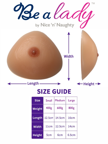 Be A Lady Silicone Breasts - Triangular Natural from Nice 'n' Naughty