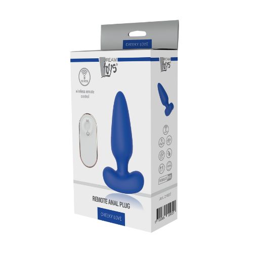Cheeky Love Remote Anal Plug Blue Silicone from Nice 'n' Naughty