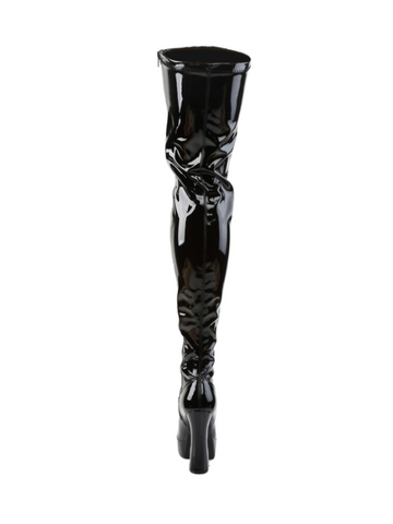 ELECTRA-3000Z Black Patent Thigh High Boots from Nice 'n' Naughty