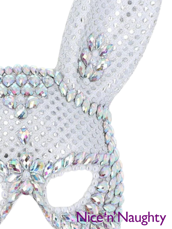 Fever Silver Jewel Bunny Mask from Nice 'n' Naughty
