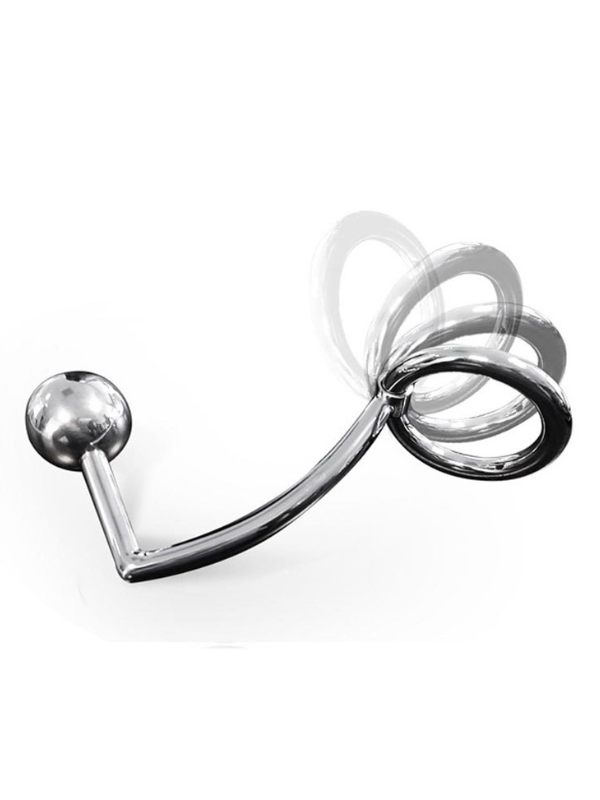 Nice 'n' Naughty Ass Spark Cock Ring w Anal Lock Stainless Steel from Nice 'n' Naughty