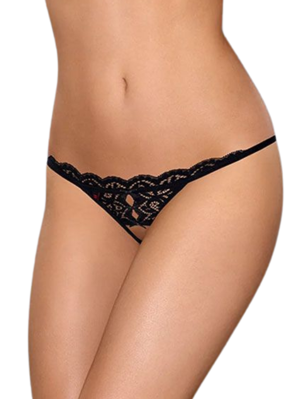Obsessive 831 Crotchless Thong (Black)
