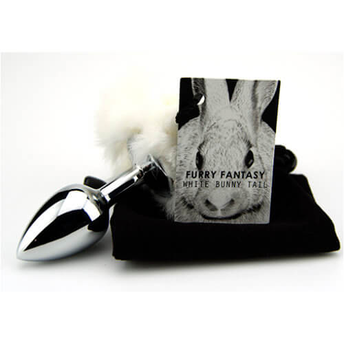Furry Fantasy White Bunny Tail Plug