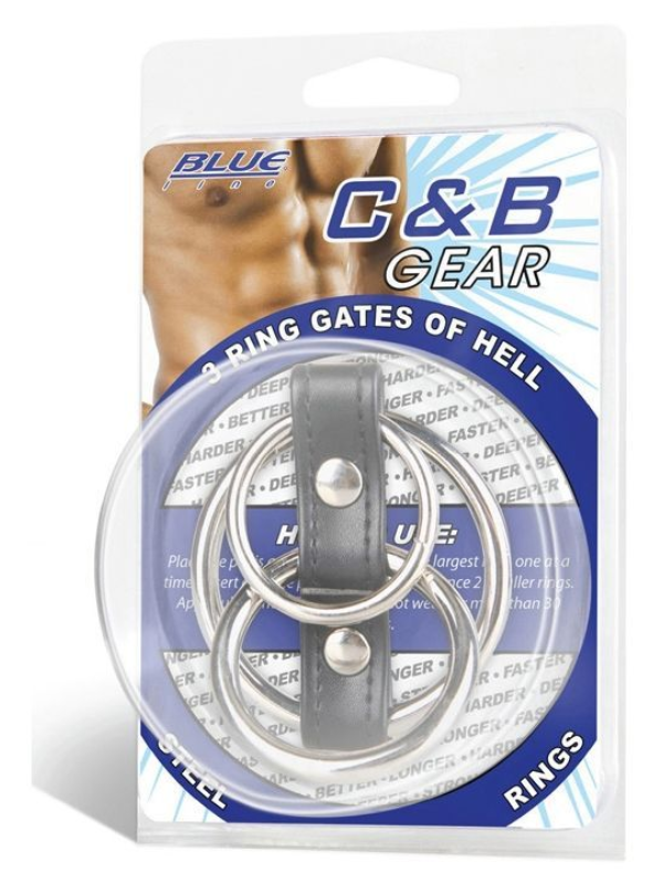 Blue Line 3 Ring Gates Of Hell Black from Nice 'n' Naughty