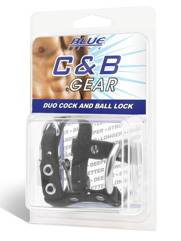 Blue Line Duo Cock And Ball Lock Black from Nice 'n' Naughty