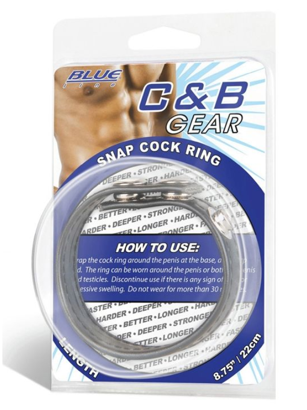 Blue Line Snap Cock Ring Black 7.75in from Nice 'n' Naughty