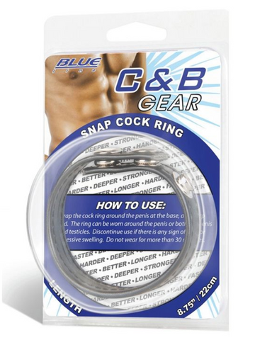 Blue Line Snap Cock Ring Black 8.75in from Nice 'n' Naughty