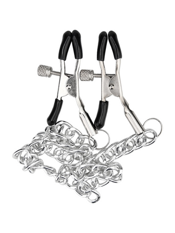 Bound To Please Adjustable Nipple Clamps & Chain Slver from Nice 'n' Naughty