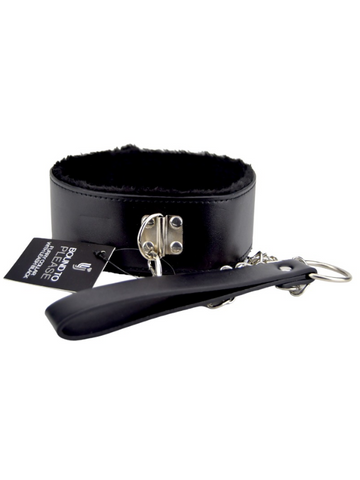 Bound to Please Furry Collar w Leash Black from Nice 'n' Naughty