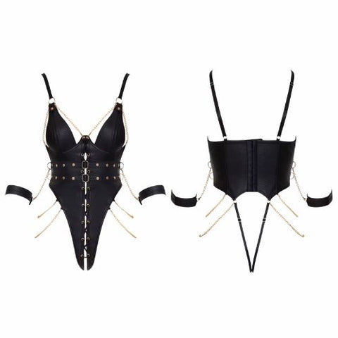 Cottelli Crotchless Bondage Body Black from Nice 'n' Naughty