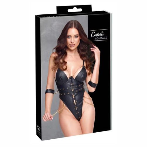 Cottelli Crotchless Bondage Body Black from Nice 'n' Naughty