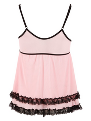 Cottelli Lingerie Babydoll and String Pink and Black from Nice 'n' Naughty