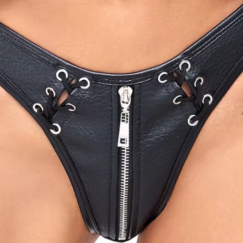 Cottelli Party Biker Laced 2pc Set Black from Nice 'n' Naughty
