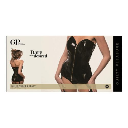 Guilty Pleasure Black Amber Corset w Detachable Straps from Nice 'n' Naughty