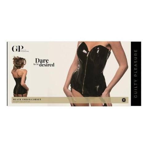 Guilty Pleasure Black Amber Corset w Detachable Straps from Nice 'n' Naughty