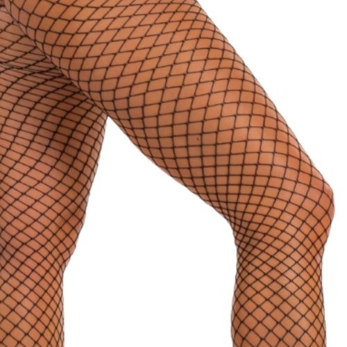 Lace by LJ One Size Industrial Net Footless Tights Black from Nice 'n' Naughty