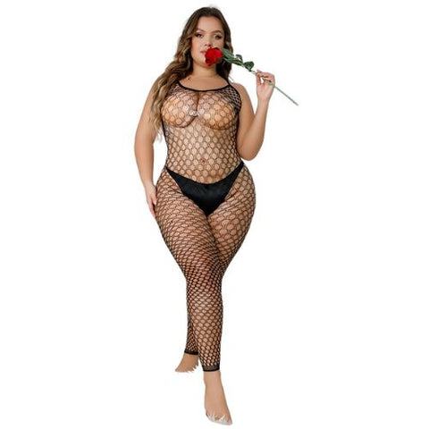 Lace by LJ Plus Size Footless Crochet Bodystocking from Nice 'n' Naughty