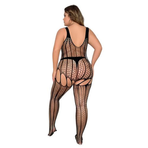 Lace by LJ Plus Size Lace Up Suspender Bodystocking from nice 'n' Naughty