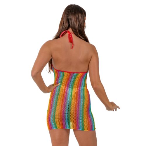 Lace by LJ Rainbow Halter Neck Dress from Nice 'n' Naughty