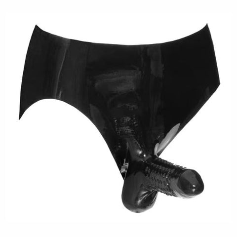 Late X Latex Pants With Penis Sleeve Black from Nice 'n' Naughty