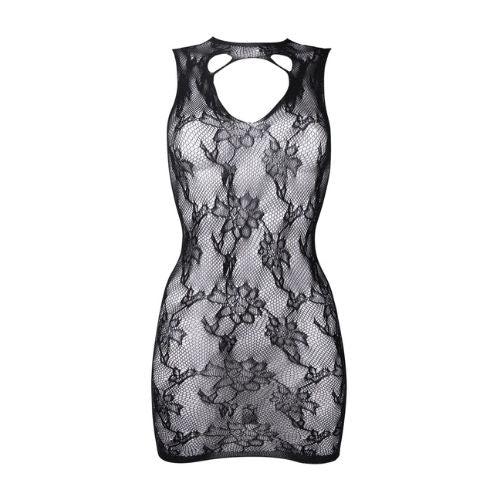 Le Désir High Neck Lace Mini Dress Black from Nice 'n' Naughty