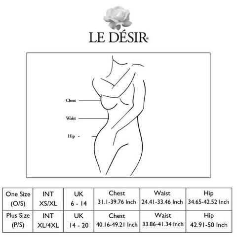 Le Desir Size Guide from Nice 'n' Naughty