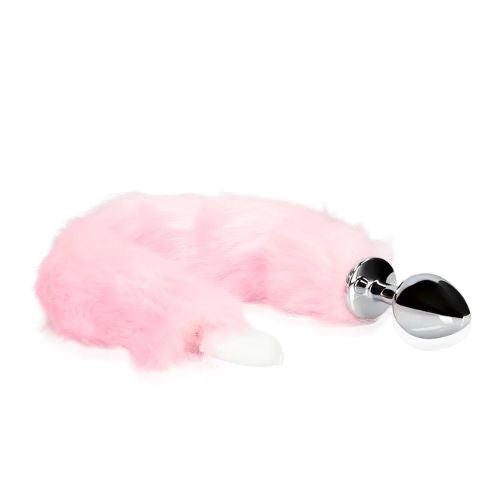 Ouch! Light up Fox Tail with Metal Butt Plug Pink from Nice 'n' Naughty