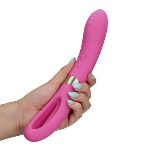 Loveline Double-Sided Flapping Vibrator Pink Silicone from Nice 'n' Naughty