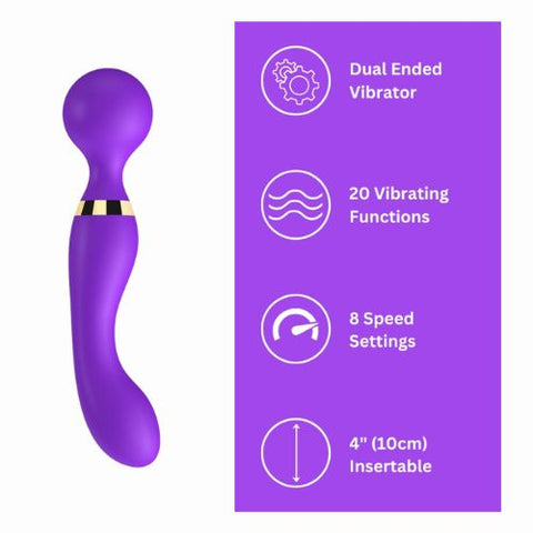 Loving Joy Dual Ended Wand Vibrator Purple from Nice 'n' Naughty