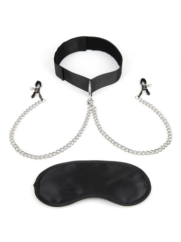 Lux Fetish Collar & Nipple Clamps from Nice 'n' Naughty