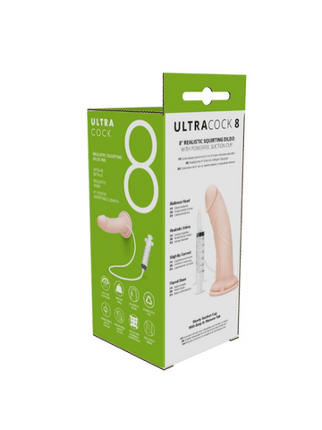 Me You Us Ultra Cock Realistic Squirting Dildo 8 inch Light Skin Tone from Nice 'n' Naughty