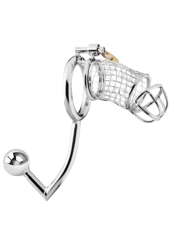 Nice 'n' Naughty Chastity Cage with Anal Hook Stainless Steel from Nice 'n' Naughty