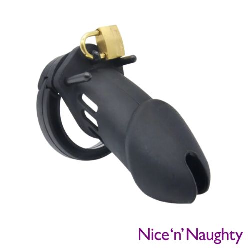 Nice 'n' Naughty Silicone Chastity Device Black Large from Nice 'n' Naughty