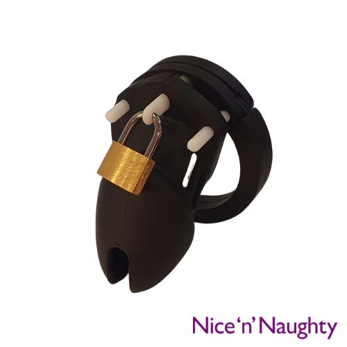 Nice 'n' Naughty Silicone Chastity Device Black Small from Nice 'n' Naughty