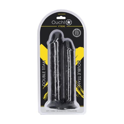 Ouch! Double Titan Realistic Double Dildo Black from Nice 'n' Naughty