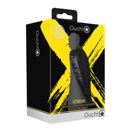 Ouch! Xtreme Zip-Up Full Arm and Shoulder Sleeve Restraint Black from Nice 'n' Naughty