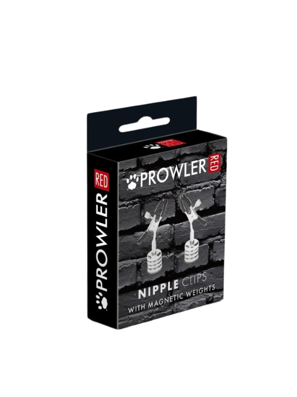 Prowler RED Nipple Clips w Magnetic Weights from Nice 'n' Naughty