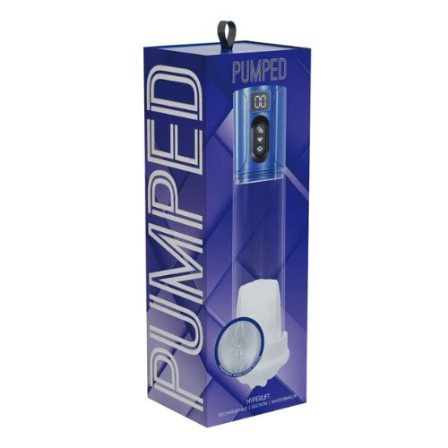 Pumped MaxLift 6 Function Suction Masturbator Pump Metallic Blue from Nice 'n' Naughty