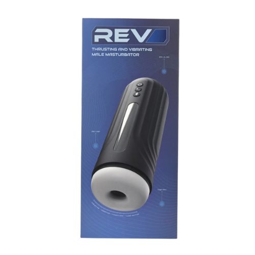 Rev Thrusting and Vibrating Male Masturbator Black from Nice 'n' Naughty