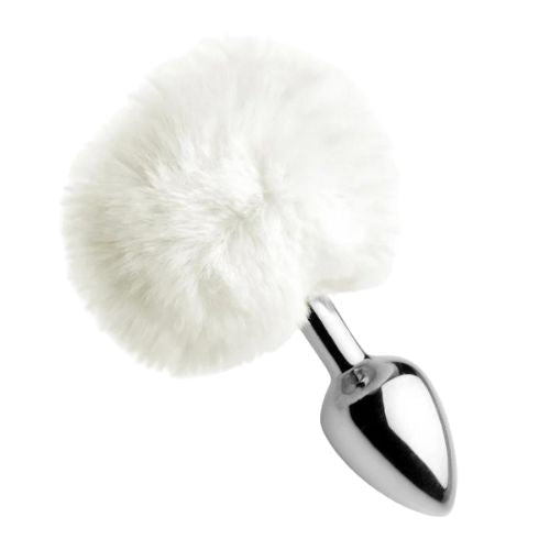 Tailz White Fluffy Bunny Tail Anal Plug from Nice 'n' Naughty