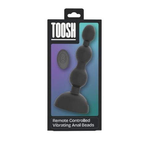 Toosh Remote Controlled Vibrating Anal Beads Black Silicone from Nice 'n' Naughty