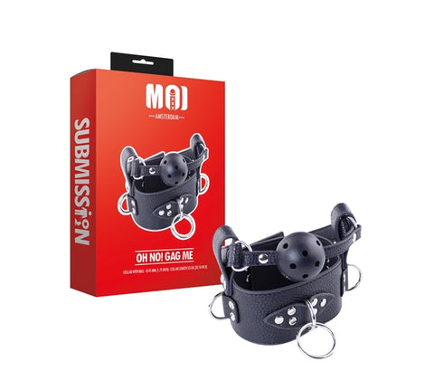 MOI Oh No! Gag Me Collar with Attached Ball Gag