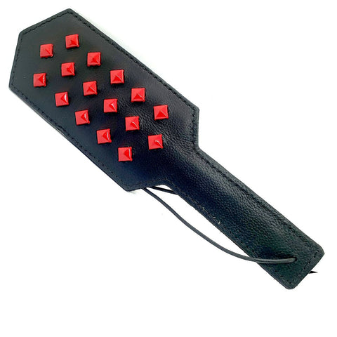 Black Label Leather Hit Me Paddle With Studs