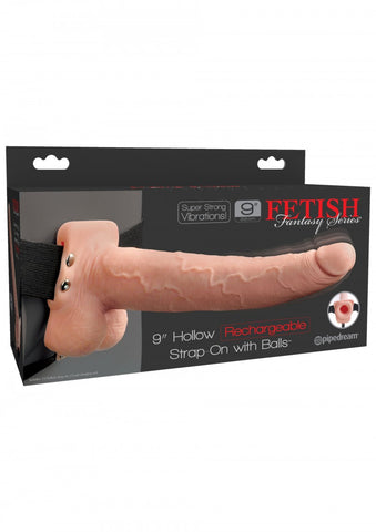 Fetish Fantasy 9" Hollow Rechargeable Strap On