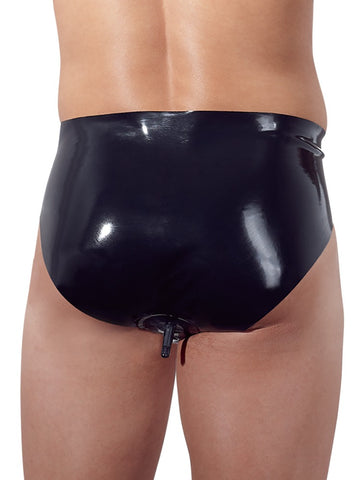 Late X Latex Brief With Inflatable Plug