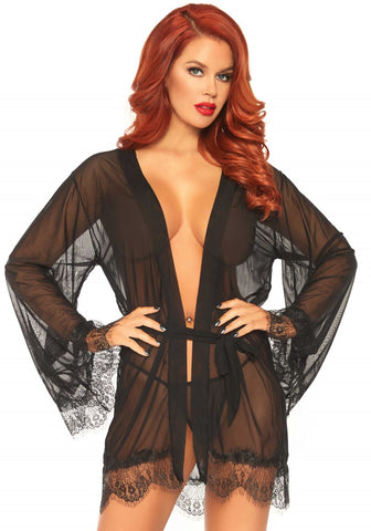 Leg Avenue Sheer Robe with Flared Sleeves