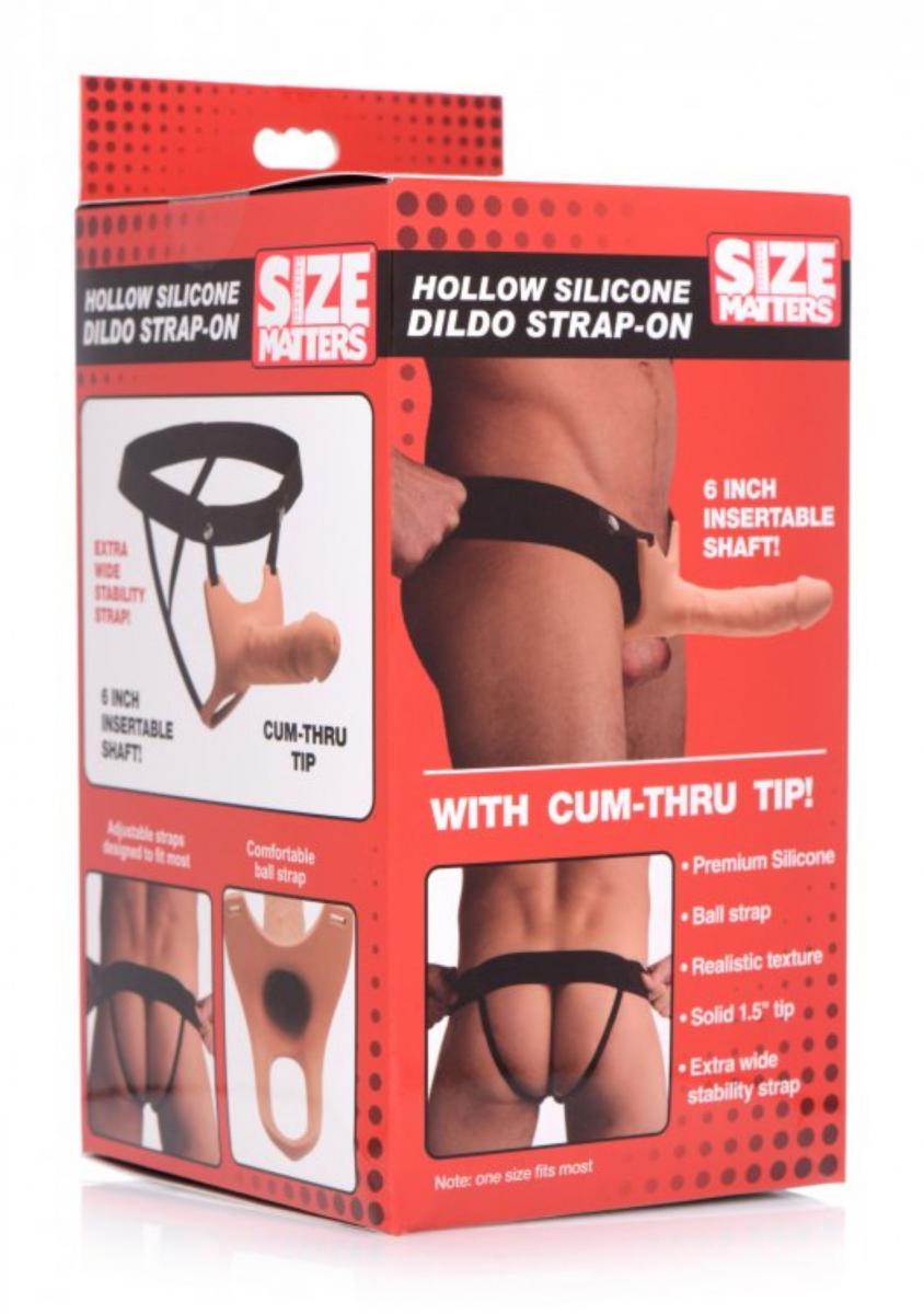 Size Matters Hollow Strap-On Silicone Dildo With Harness