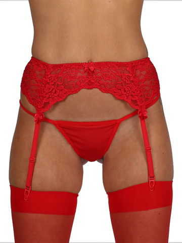 Classified Embroidered Lace Suspender Belt from Nice 'n' Naughty