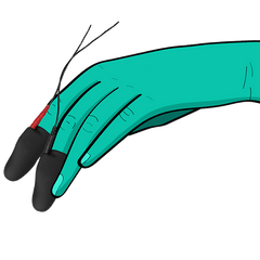 ElectraStim Silicone Noir 'Explorer' Electro Finger Sleeves