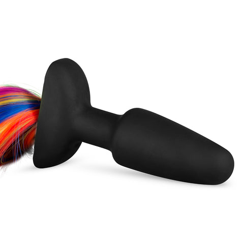 EasyToys Silicone Butt Plug With Rainbow Tail